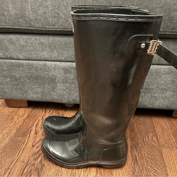 Hunter Glossy Black Rain Boots - Picture 2 of 5